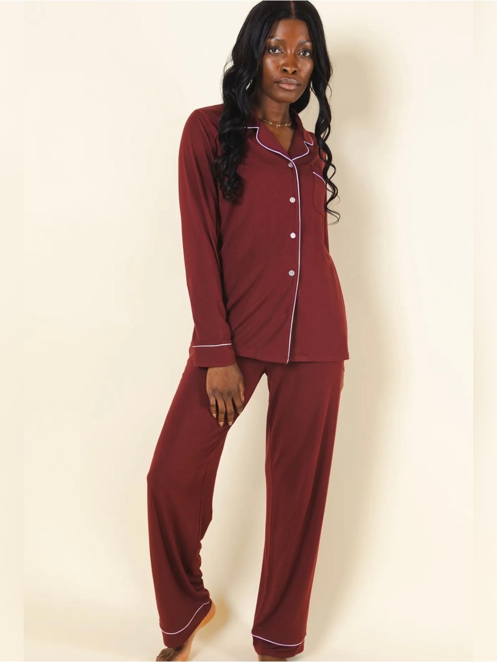 Shinesty Sommelier Pajamas Women’s Medium SleepDeep Long Sleeve Burgundy Set